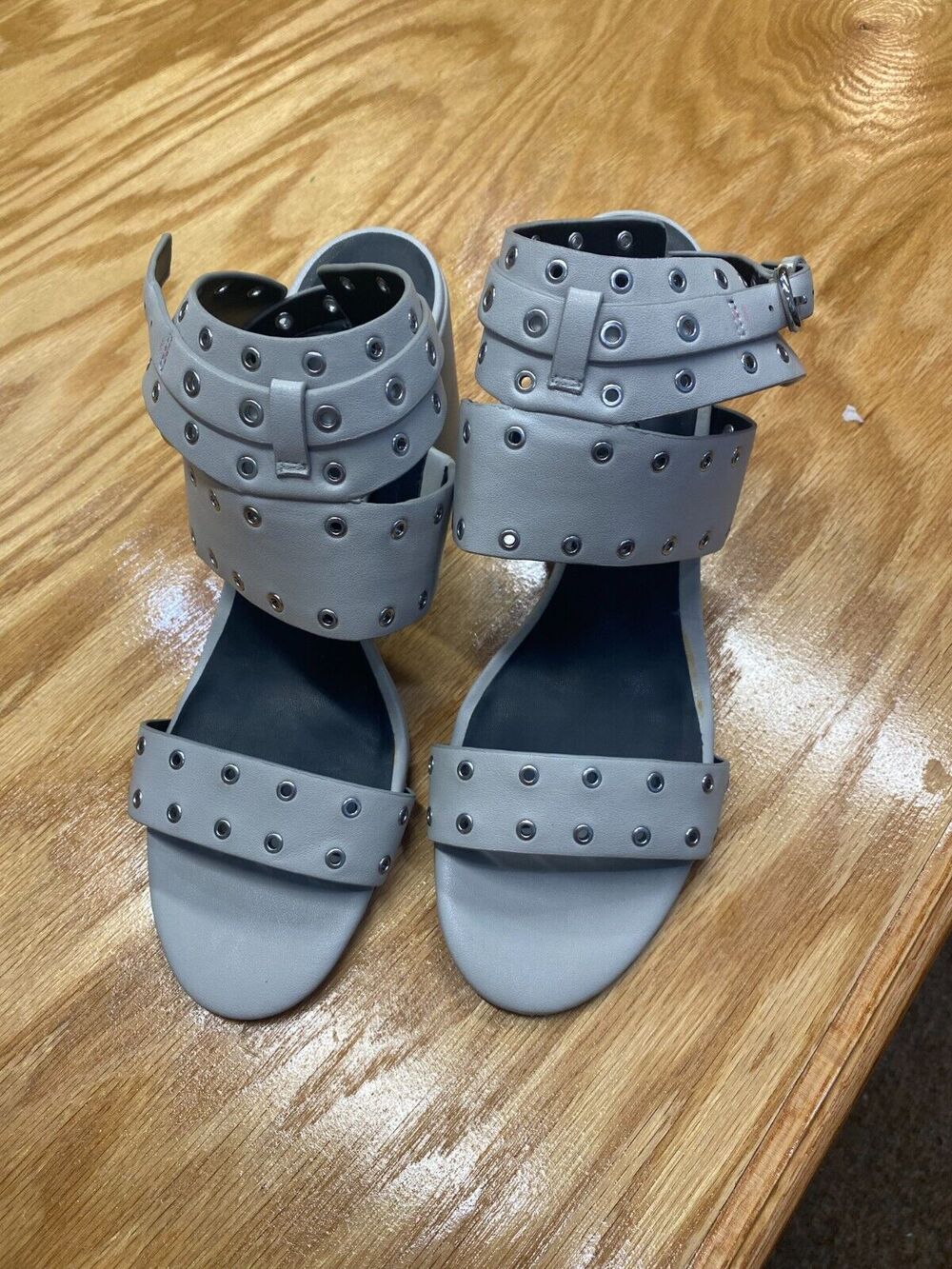 Rebecca Minkoff Womens Gray Adjustable Ankle Strap Carter Heeled Sandals 10M S17